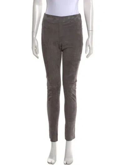 Pre-owned Joseph Suede Skinny Leg Pants In Gray