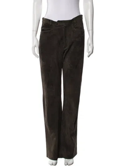 Pre-owned Joseph Suede Straight Leg Pants In Green