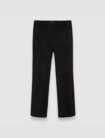 Joseph Suede Stretch Coleman Trousers In Black