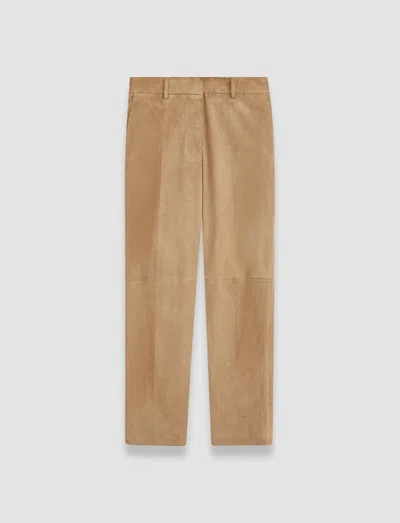 Joseph Suede Stretch Coleman Trousers In Oak