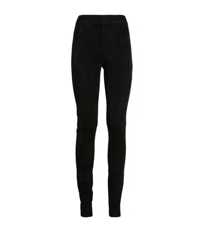 Joseph Suede Stretch Leggings In Black