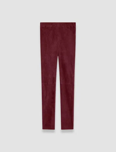 Joseph Suede Stretch Leggings In Merlot