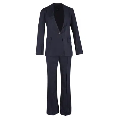 Joseph Suit Blazer And Trousers In Navy Blue Linen