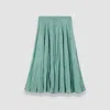 Joseph Womens Lagoon Sully Crinkled Silk Midi Skirt In Blue