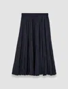 Joseph Womens Navy Sully Crinkle Silk-habotai Midi Skirt In Navy