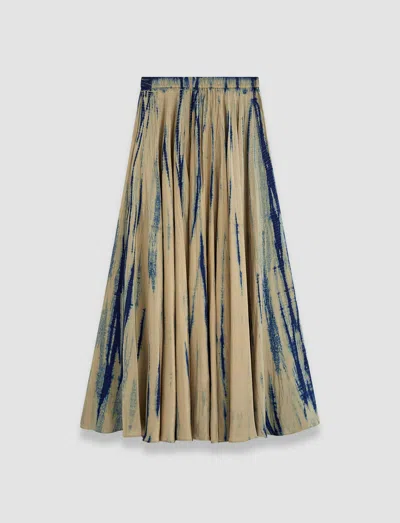 Joseph Sully Tie-dyed Crinkled Silk-habotai Maxi Skirt In Desert Sand/navy