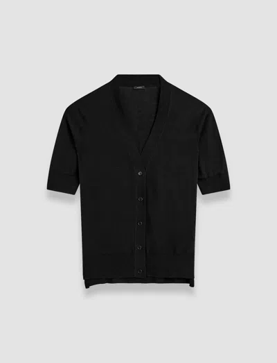Joseph Superfine Cotton Silk Cardigan In Black