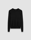 Joseph Womens Black Relaxed-fit Split-cuffs Merino Wool-blend Jumper In Black