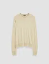 Joseph Superfine Cotton Silk Round Neck Jumper In Quail
