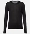 Joseph Superfine Silk And Cotton Sweater In Black