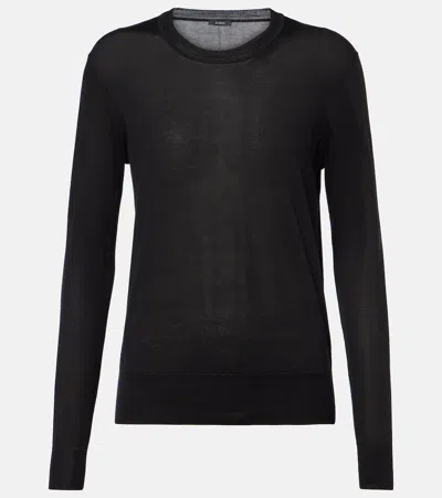 Joseph Superfine Silk And Cotton Sweater In Black