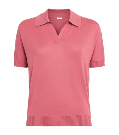 Joseph Superfine Silk Niata Polo Shirt In Red