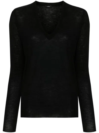 Joseph V-neck Cashmere Jumper In Black