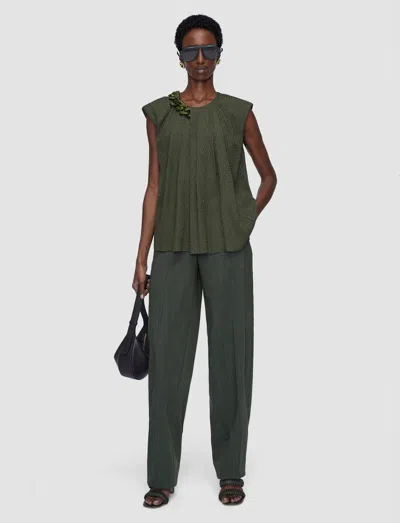 Joseph Taddart Jacquard Silk Top In Green