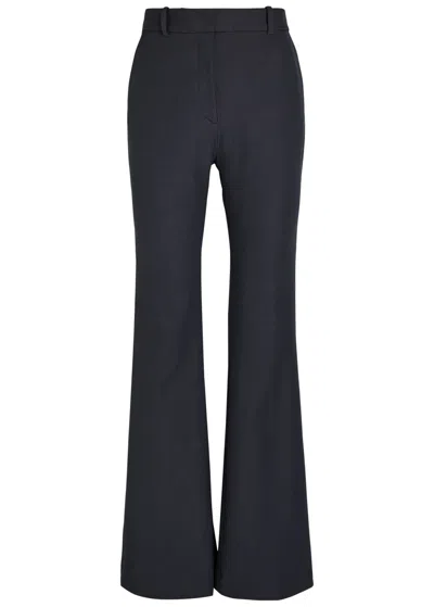 Joseph Tafira Flared-leg Stretch-twill Trousers In Blue