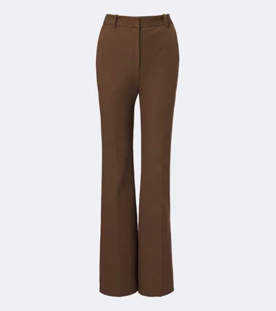 Joseph Tafira Gabardine Flared Pants In Green
