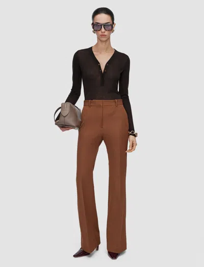 Joseph Tafira Gabardine Stretch Trousers In Brown