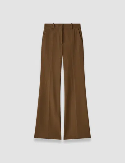 Joseph Tafira Gabardine Stretch Trousers In Brown