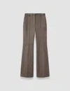 Joseph Womens Mushroom Tafira Flared Stretch-leather Trousers In Gray