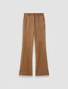 Joseph Tafira Leather Stretch Trousers In Brown