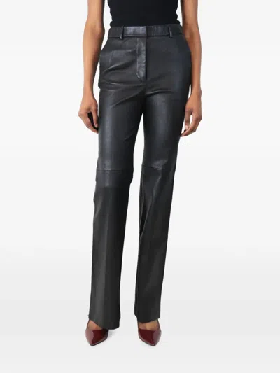 Pre-owned Joseph Tafira Leather Trousers In Black
