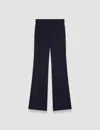 Joseph Womens Navy Tafira Flared-leg Stretch-linen Trousers In Navy