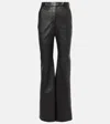 Joseph Tafira Mid-rise Leather Flared Pants In Black