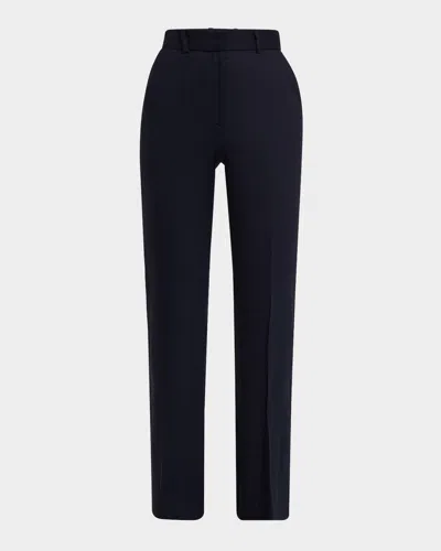 Joseph Tafira Straight-leg Stretch Linen Pants In Navy