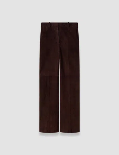 Joseph Tafira Suede Stretch Trousers In Purple