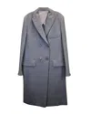 Joseph Tailored Double-breasted Long Coat In Light Blue Cotton In Blue