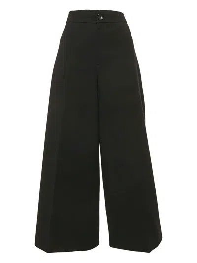 Pre-owned Joseph Tailored Wide-leg Trousers In Black
