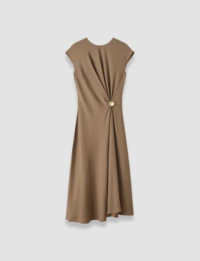 Joseph Taipan Crepe Dress In Brown