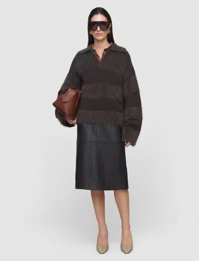 Joseph Take Brushed Alpaca Striped Jumper In Brown