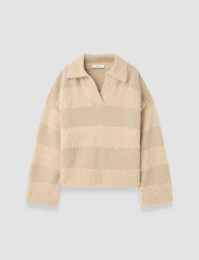 Joseph Take Brushed Alpaca Striped Jumper In Neutral