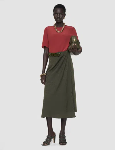 Joseph Tanger Jacquard Silk Skirt In Green