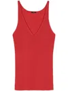 Joseph Ribbed-knit Tank Top In Red