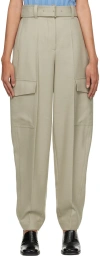 Joseph Devonport Wool-blend Gabardine Tapered Cargo Pants In 1032 Pewter