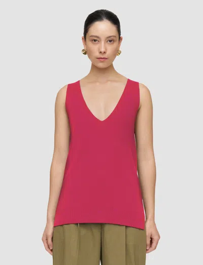 Joseph Tell Silk Knit Vest Top In Pink