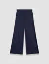 Joseph Womens Navy Temple Cropped Stretch-gabardine Trousers In Navy
