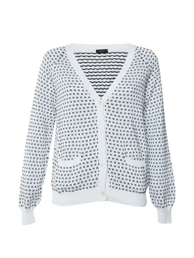Pre-owned Joseph Textured Button-front Cardigan In White