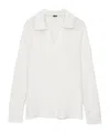 Joseph Textured Knit Polo Jumper In White