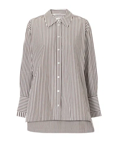 Joseph Thea Striped Cotton-poplin Blouse In White