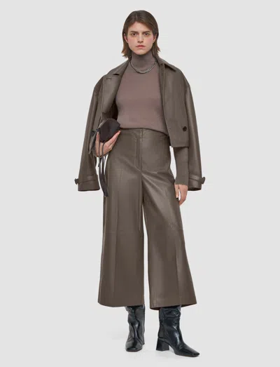 Joseph Thurlow Nappa Leather Trousers In Gray