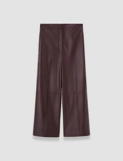 Joseph Thurlow Nappa Leather Trousers In Purple