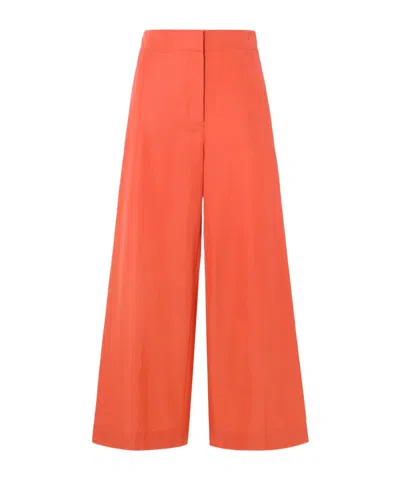 Joseph Thurlow Silk And Cotton-blend Wide-leg Pants In Orange