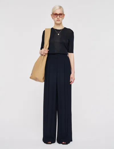Joseph Tibre Airy Plissé Trousers In Blue