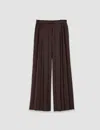 Joseph Womens Ebony Tibre Plissé Woven Trousers In Ebony