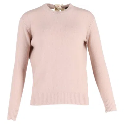 Joseph Tie Back Crew Neck Sweater In Pink Cashmere