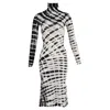 Joseph Tie-dye Turtleneck Midi Dress In White Wool