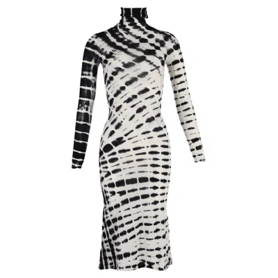 Joseph Tie-dye Turtleneck Midi Dress In White Wool